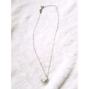 Tiny silver bird necklace